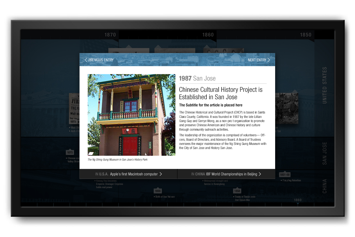 CHCP Touchscreen Timeline