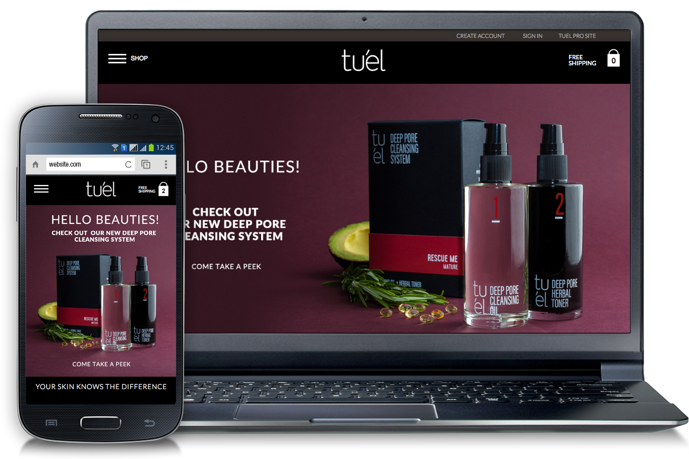 Tuel Skincare Website